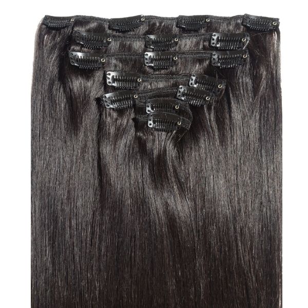 16" 100% Human Hair 7pc Clip On Extensions Color 27