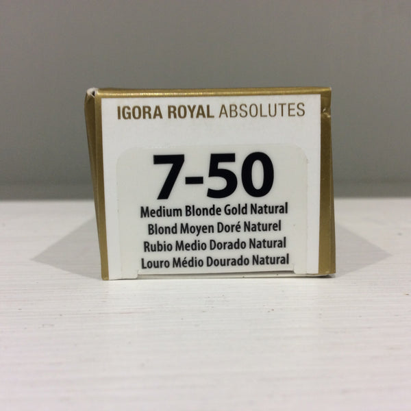 Igora Royal Absolutes 7-50 Medium Blonde Gold Natural